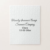 Familie camping vakantie aangepaste naam toevoegen legpuzzel (Verticaal)