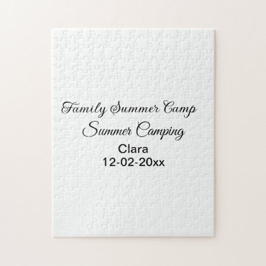 Familie camping vakantie aangepaste naam toevoegen legpuzzel (Verticaal)