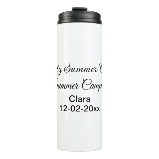 Familie camping vakantie aangepaste naam toevoegen thermosbeker (Voorkant)