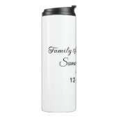 Familie camping vakantie aangepaste naam toevoegen thermosbeker (Gedraaid links)