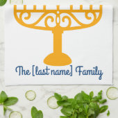 Familie Chanoeka keukenhanddoek (Gevouwen)