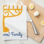 Familie Chanoeka keukenhanddoek (Quarter Fold)