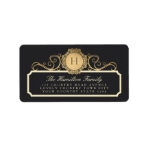 Familie  Charcoal Gold Monogram Adres