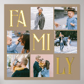 Familie Chic Multi Photo Beige Folie Afdrukken (Voorkant)