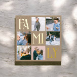 Familie Chic Multi Photo Beige Folie Afdrukken<br><div class="desc">Poster is uitgerust met moderne fotocollege en mam in folie.</div>