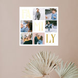 Familie Chic Multi Photo White Folie Afdrukken<br><div class="desc">Poster is uitgerust met moderne fotocollege en mam in folie.</div>