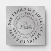 Familie; Circle of Love, geklonken in Faith Quote Fotoplaat (Voorkant)