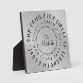 Familie; Circle of Love, geklonken in Faith Quote Fotoplaat (Voorkant)
