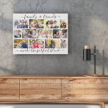Familie Citaat 12 Foto Collage White Masonry Grid Imitatie Canvas Print<br><div class="desc">Foto Collage in moderne masonry grid stijl met handgeschreven quote en 12 van uw favoriete foto's. Het fotomalplaatje is opstelling voor u om uw afbeeldingen toe te voegen en u kunt de formulering ook uitgeven als u wenst. "familie en vrienden maken het perfecte mengsel" wordt geletterd in elegante scripttypografie. Het...</div>