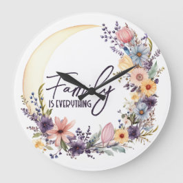 Familie citaat in Boho krans Grote Klok