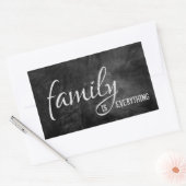 Familie citaat op zwart leer rechthoekige sticker (Envelop)