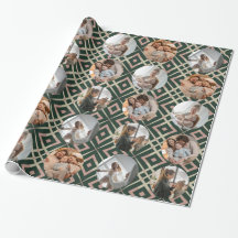 Familie Collage Foto's Vakantie Gestreept Patroon