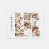 Familie Collage Naam Foto Keepsake Fleece Deken (Voorkant (Horizontaal))