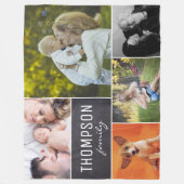 Familie Collage Photo Block Grid Fleece Deken (Voorkant)