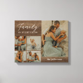 Familie Collage Rustieke Moderne Custom Wrapped Ca Canvas Afdruk (Voorkant)