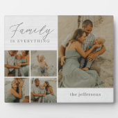Familie Collage Rustieke Moderne Foto Desktop Plaq Fotoplaat (Voorkant)