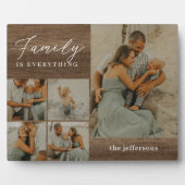 Familie Collage Rustieke Moderne Foto Desktop Plaq Fotoplaat (Voorkant)