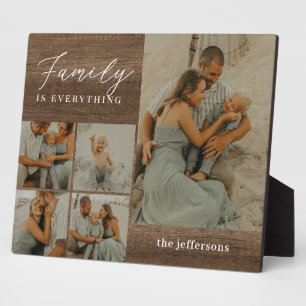 Familie Collage Rustieke Moderne Foto Desktop Plaq Fotoplaat