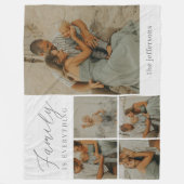 Familie Collage Rustieke Moderne Gepersonaliseerde Fleece Deken (Voorkant)