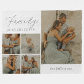 Familie Collage Rustieke Moderne Gepersonaliseerde Fleece Deken (Voorkant (Horizontaal))
