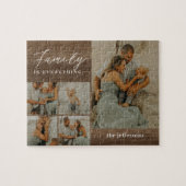 Familie Collage Rustieke Moderne Gepersonaliseerde Legpuzzel (Horizontaal)
