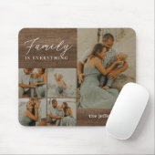 Familie Collage Rustieke Moderne Gepersonaliseerde Muismat (Met muis)