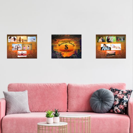 Familie Collage Sunset Plaza Marina 2584 Muurkunst Sets (Woonkamer)