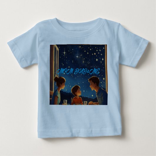 Familie Constellation T-shirt - Mam, Pa, en Starry (Voorkant)