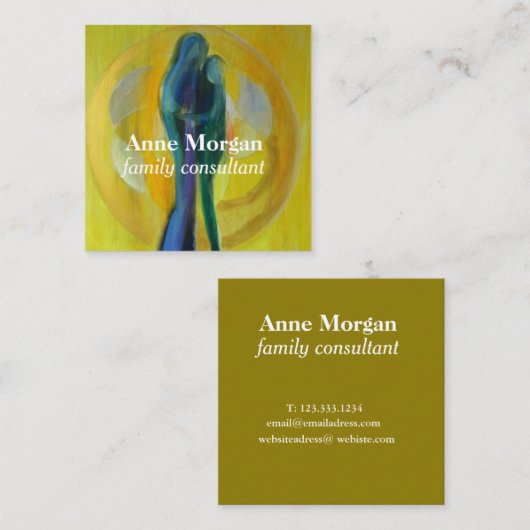 Familie Consultant Originele Vierkante Zakelijke K Vierkante Visitekaartje (Voorkant / Achterkant)