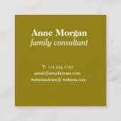 Familie Consultant Originele Vierkante Zakelijke K Vierkante Visitekaartje (Achterkant)