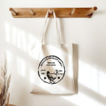 Familie Coop Happy Hen Monogram Tote Bag<br><div class="desc">Rustieke boerderij logo voor uw kleine bedrijf,  personaliseer het met uw eigen aangepaste informatie en koppel het met andere bijpassende items in onze winkel.</div>