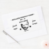 Familie Coop Hen Verse Eieren Rechthoekige Sticker (Envelop)