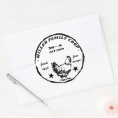 Familie Coop Hen Verse Eieren Ronde Sticker (Envelop)