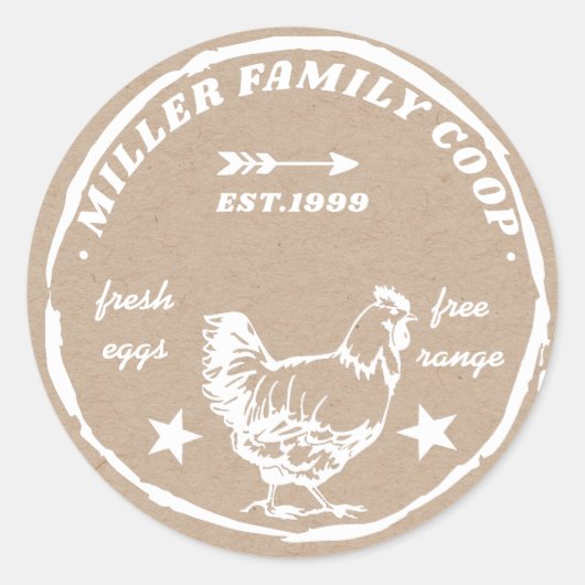 familie coop - kippen verse eieren ronde sticker (Voorkant)