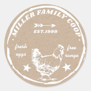 familie coop - kippen verse eieren ronde sticker