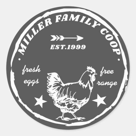 familie coop - kippen verse eieren ronde sticker (Voorkant)