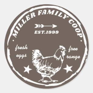 familie coop - kippen verse eieren ronde sticker