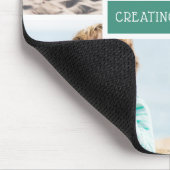 Familie Creëer Memories Foto Collage Blauwgroen Muismat (Hoek)