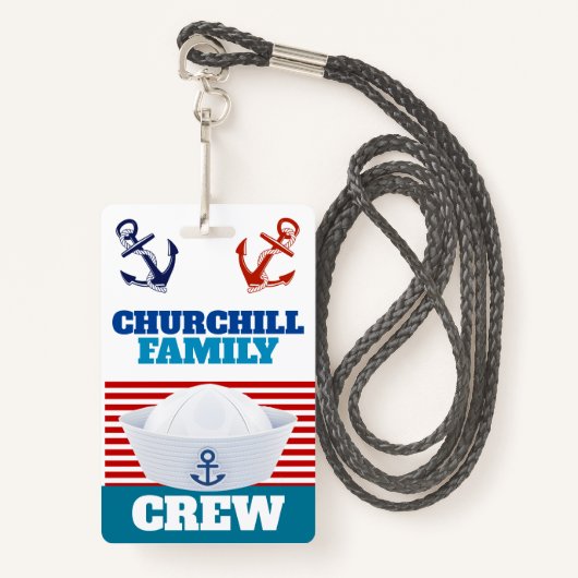Familie Crew ID Lanyard Badge (Voorkant met draagriem)