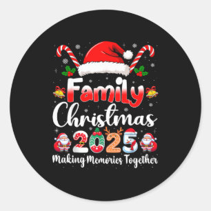Familie Crew Kerstploeg 2025 Grappige Kerstmis Mat Ronde Sticker