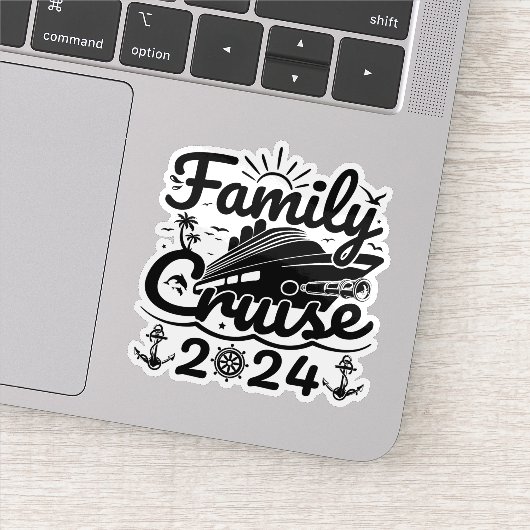 Familie Cruise 2024 Cool Grappige Familiereis Crui Sticker (Detail)