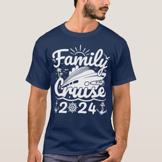 Familie Cruise 2024 Cool Grappige Familiereis Crui T-shirt (Voorkant)