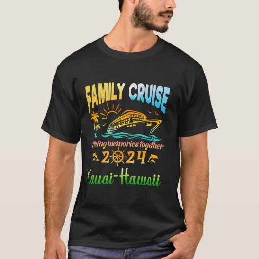 Familie Cruise 2024 Kauai Hawaii Vakantie reis uit T-shirt (Voorkant)