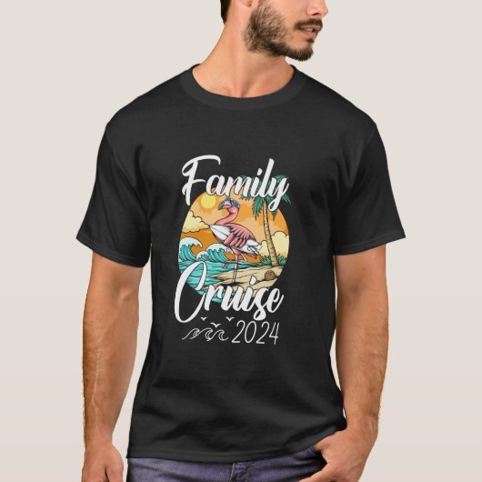 Familie Cruise 2024 Matching Flamingo Cruise Squad T-shirt (Voorkant)