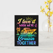 Familie Cruise 2025 Ik hou ervan als we cruisen T Kaart (Gele Bloem)