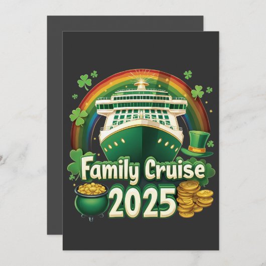 Familie Cruise 2025 St. Patrick’s Geluks Matching Feestdagenkaart (Voorkant / Achterkant)