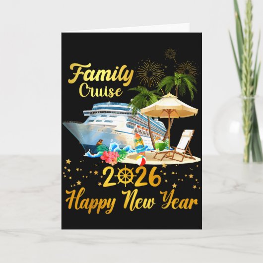 Familie Cruise 2026 Gelukkig Nieuwjaar Kaart (Voorkant)