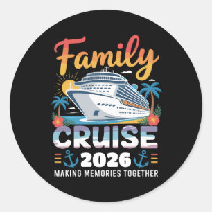 Familie Cruise 2026 Vakantie Reis Familie Matching Ronde Sticker