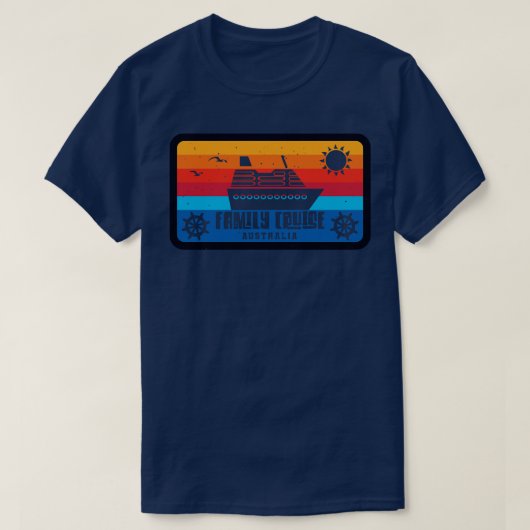 Familie Cruise Australië  Retro stijl T-shirt (Design voorkant)