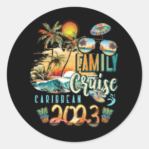 Familie Cruise Caraïben 2023 Zomer Vakantie Strand Ronde Sticker